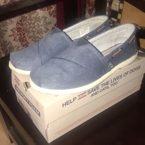 BOBs Denim Memory Foam Shoes Size 10